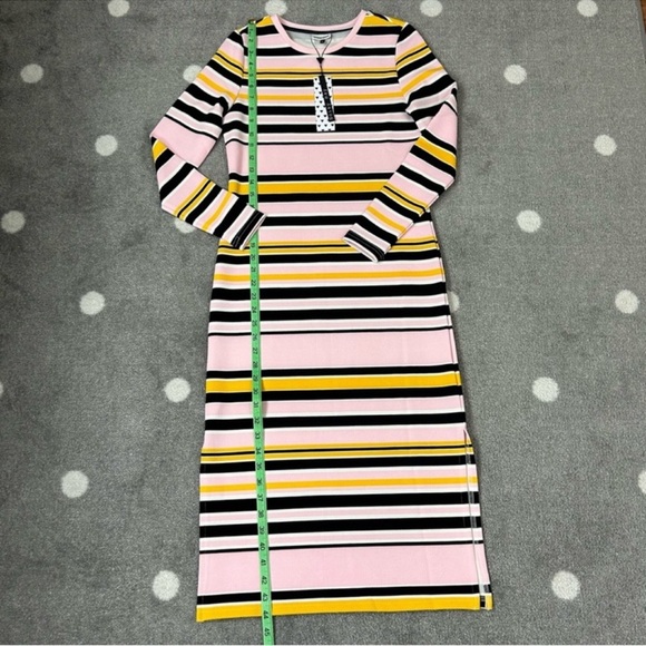NWT Noisy May Pink & Black Stripe Crew Neck Dress - Picture 6 of 10